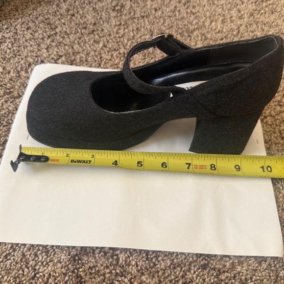 Vintage 90s Steve Madden Gray Mary Jane Chunky Heel Women’s Shoes Size 7.5 - Picture 2 of 14